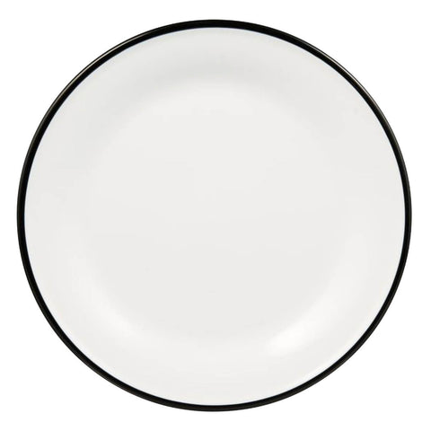 Ryner Melamine Evoke White with Black Rim