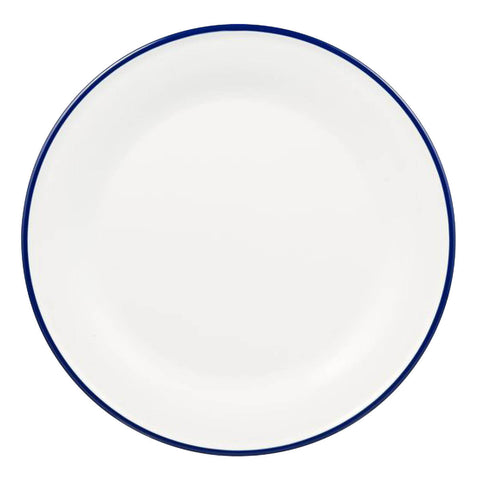 Ryner Melamine Evoke White with Blue Rim