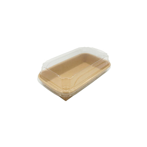 KDTR-1LID Kraft Double Coated Deli Trays & Lids PET Lid to suit Deli Tray 182x130x25mm (400/Ctn)