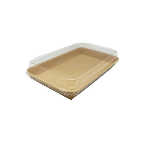 KDTR-7LID Kraft Double Coated Deli Trays & Lids PET Lid to suit Deli Tray 213x137x25mm (400/Ctn)