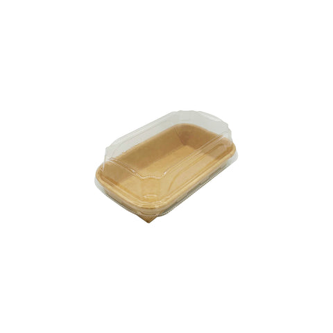 KDTR-XSLID Kraft Double Coated Deli Trays & Lids PET Lid to suit Deli Tray 142x82x32mm (400/Ctn)