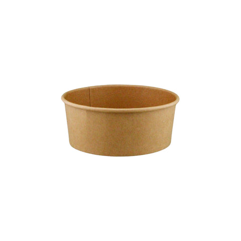 KPB1100-165MM-PLA Kraft Paper Round Bowl & Lids Kraft Paper Bowl PLA Coating 165mm / 1100ml